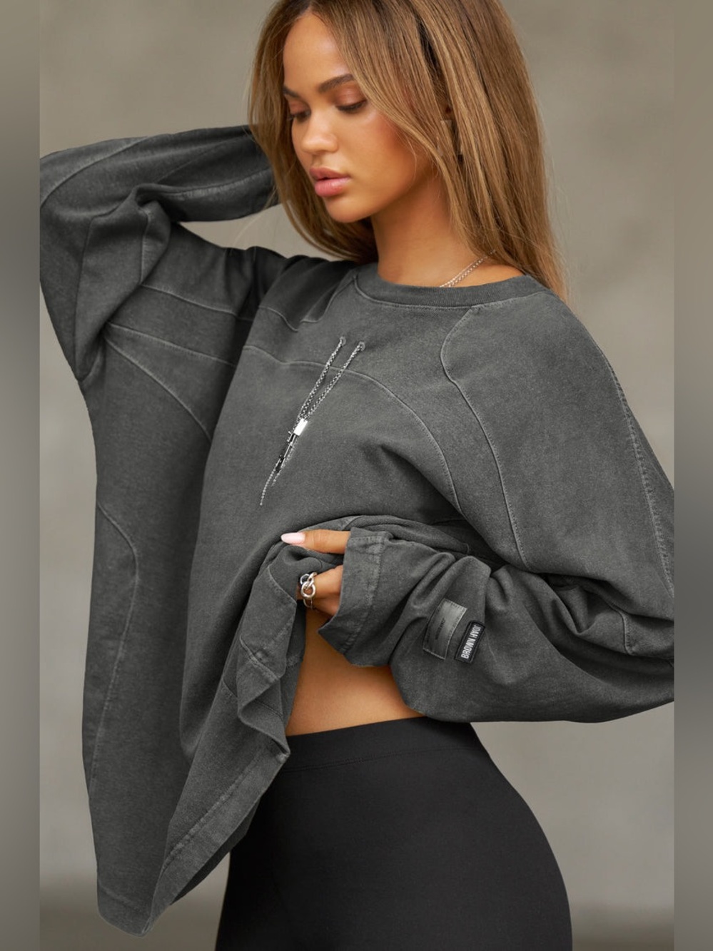 NWT Joah Brown Vintage Panel Long sleeve top Size ML 💫